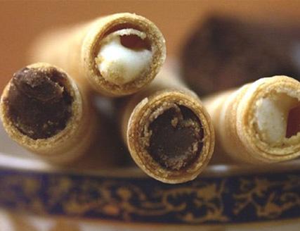 Rollitos con relleno de crema